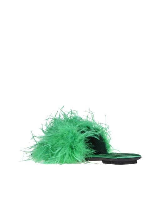 Jeffrey Campbell Green Feathers Slides