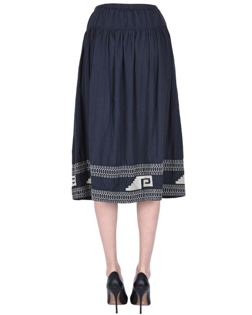 B'Sbee Blue Cotton Midi Skirt