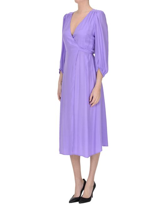 P.A.R.O.S.H. Purple Silk Wrap Dress