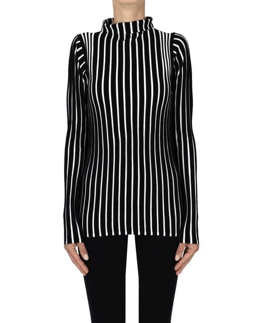 Twinset Black Ribbed Knit Pullover