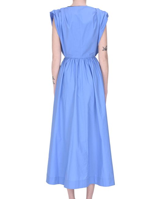 Fabiana Filippi Blue Cotton Midi Dress