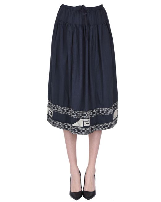 B'Sbee Blue Cotton Midi Skirt