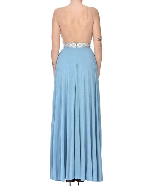 Elisabetta Franchi Blue Evening Dress