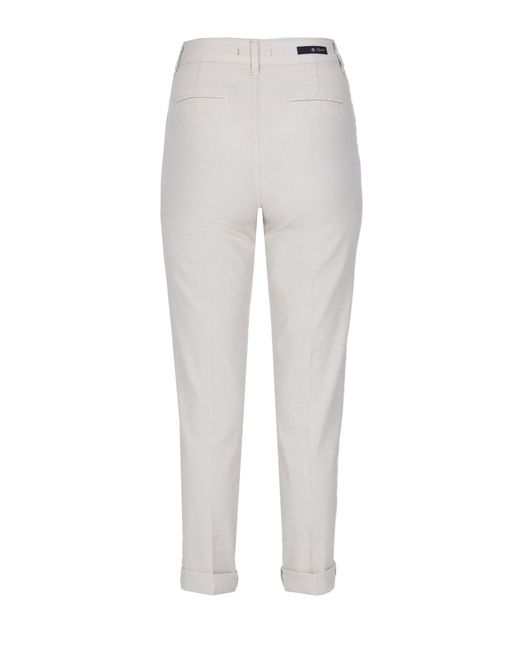 CIGALA'S White Linen And Cotton Chino Trousers