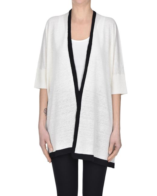 Alpha Studio White Open Cardigan