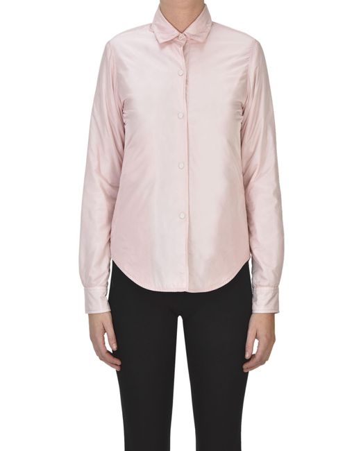 Aspesi Pink Glue Padded Nylon Shirt Jacket