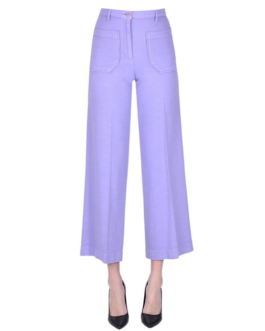 Sessun Purple Cropped Wide Leg Trousers