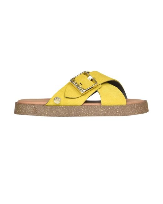 Ciabatte in suede di KIANID in Yellow