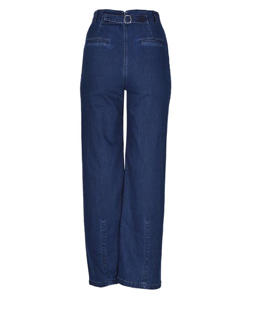 Tibi Blue Wide Leg Jeans
