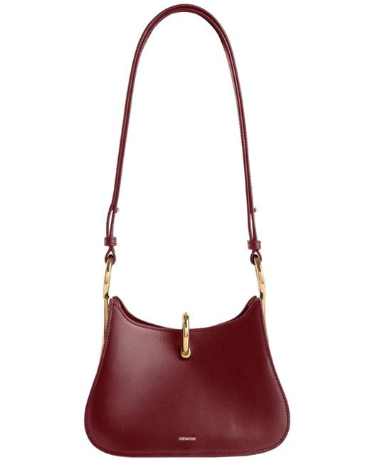Rabanne Red Leather Ring Bag