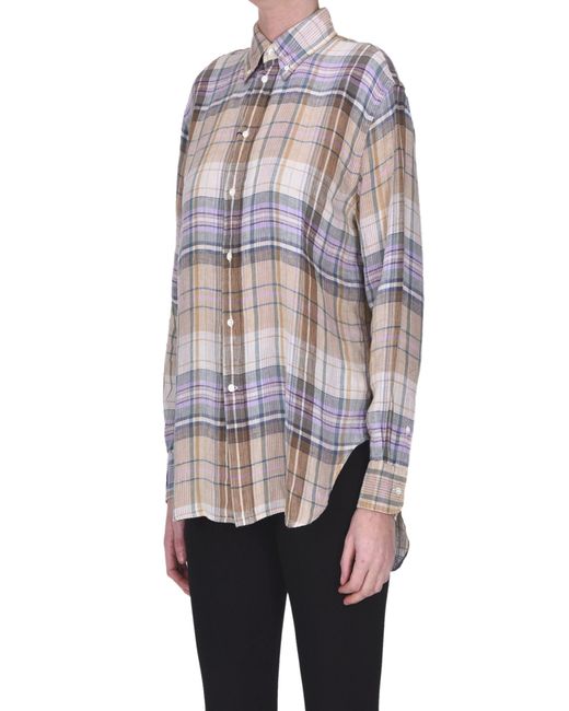 Polo Ralph Lauren Multicolor Checked Print Linen Shirt