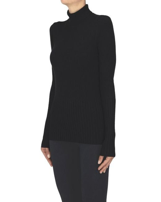 Twinset Black Stand-up Collar Pullover