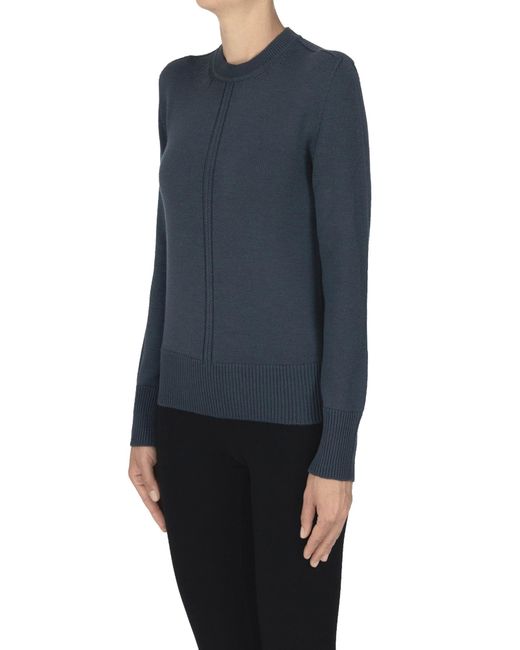 Alpha Studio Blue Merino Wool Pullover