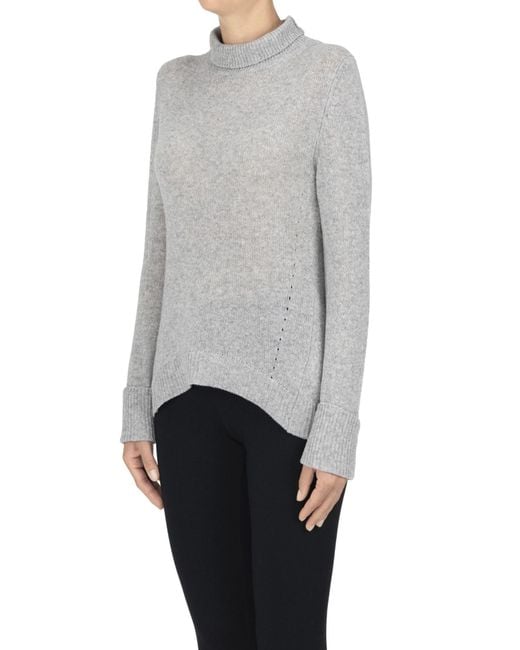Dondup Gray Stand-up Collar Pullover