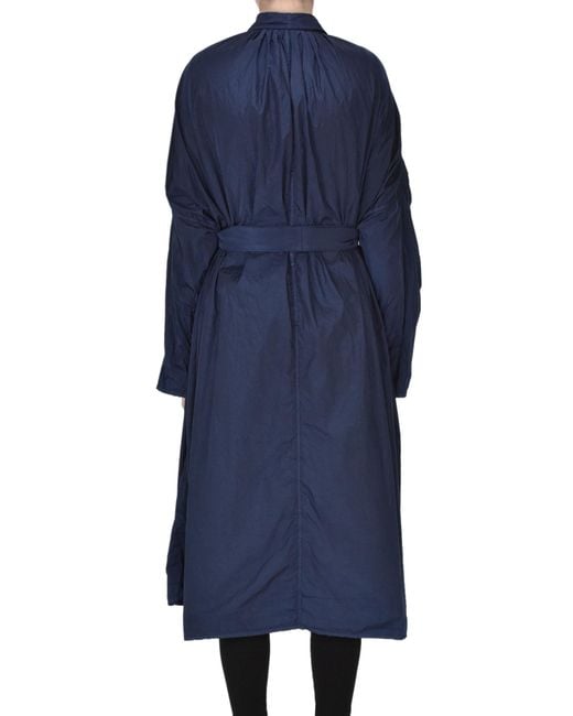 KIMO NO-RAIN Blue Nylon Parka Coat