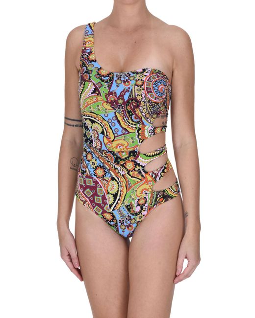 Miss Bikini Multicolor One Shoulder Swimsuit