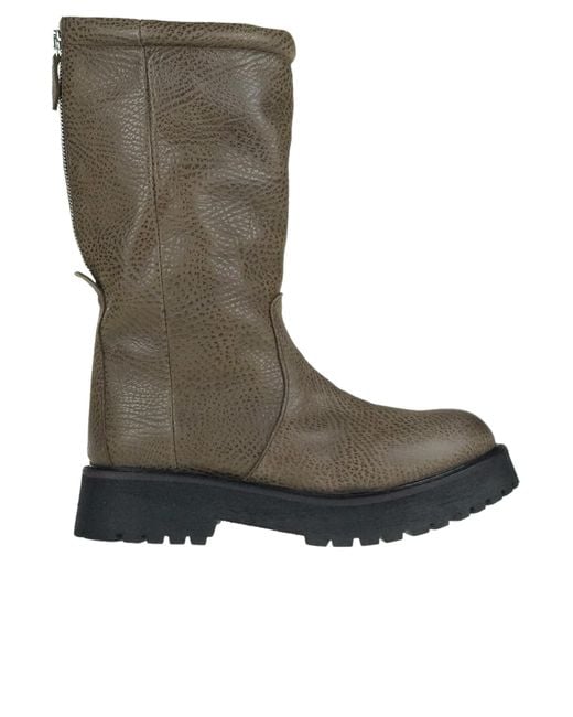 Stivali Biker in pelle martellata di Patrizia Bonfanti in Brown