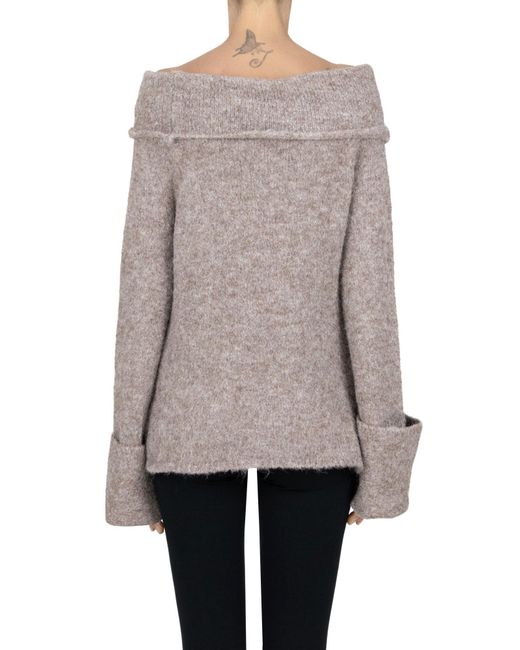 ELEH Gray Cow Neckline Pullover