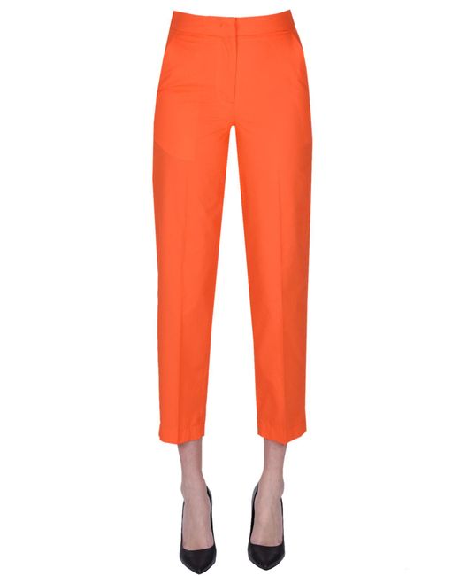 Pantaloni in cotone a sigaretta di Seventy in Orange