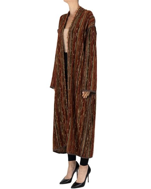 Alpha Studio Brown Reversible Jacquard Coat