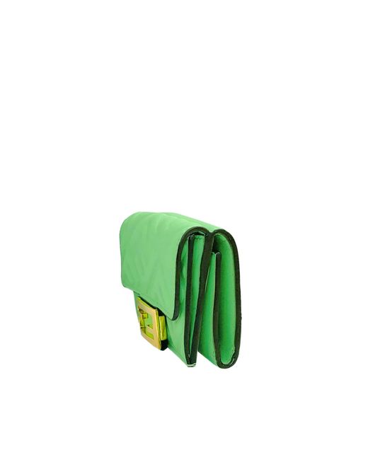 Fendi Green Micro Trifold Nappa Matisse Wallet