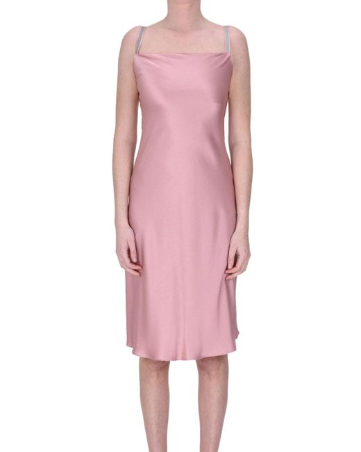 Antonelli Pink Satin Slip Dress