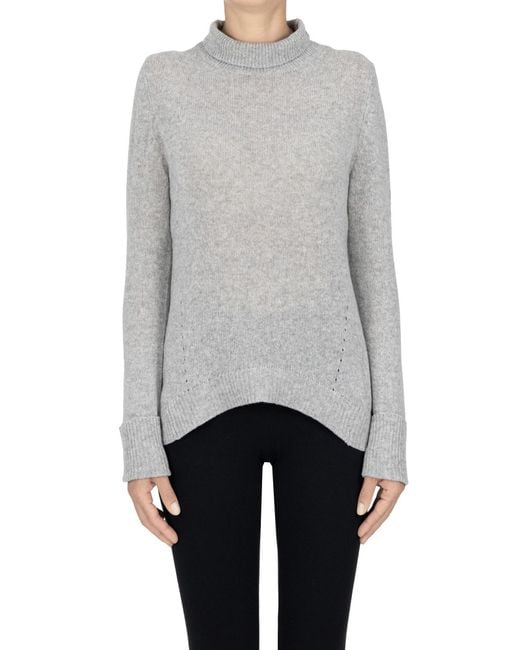 Dondup Gray Stand-up Collar Pullover