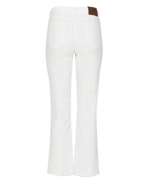 Fay White Cropped Jeans