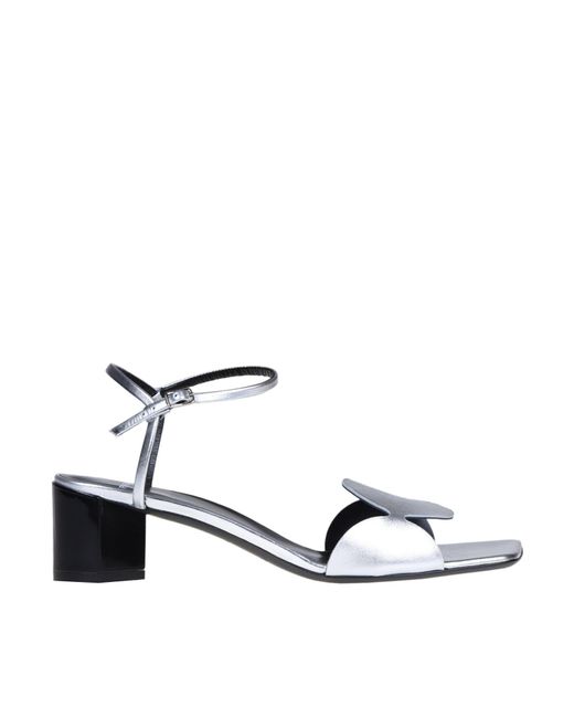 Pierre Hardy White Metallic Effect Leather Sandals