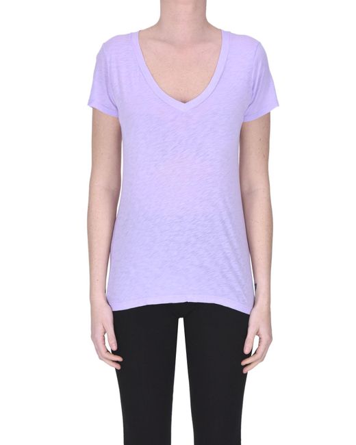 T-shirt in cotone di Velvet in Purple