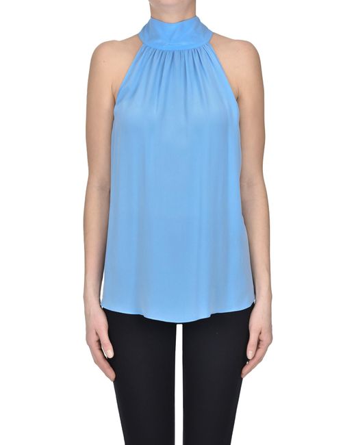 Equipment Blue Silk Top
