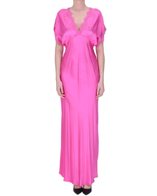 Pink Memories Pink Satin Long Dress