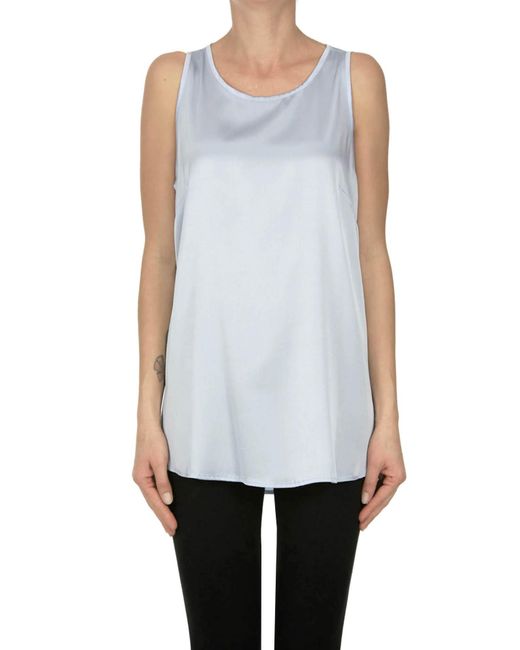 Wild Cashmere White Silk Top