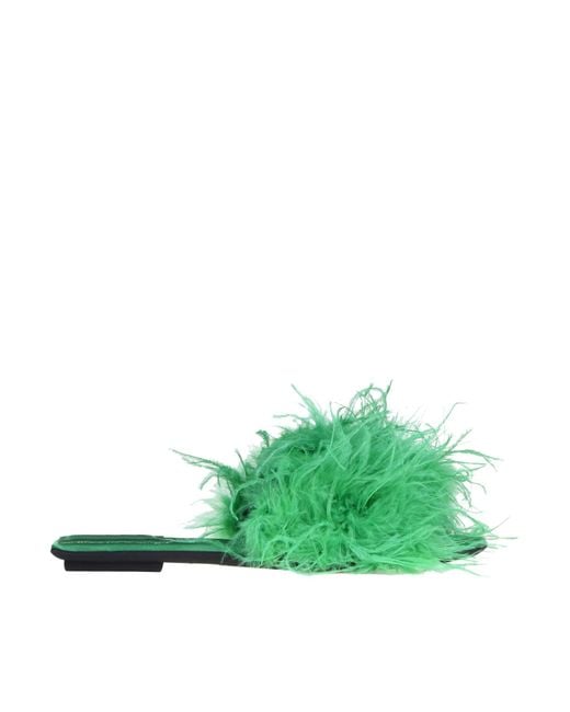 Jeffrey Campbell Green Feathers Slides