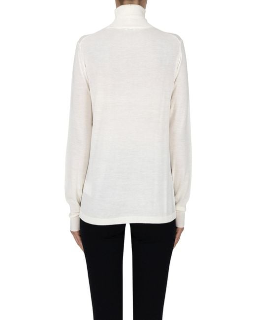 Aspesi White Turtleneck Pullover