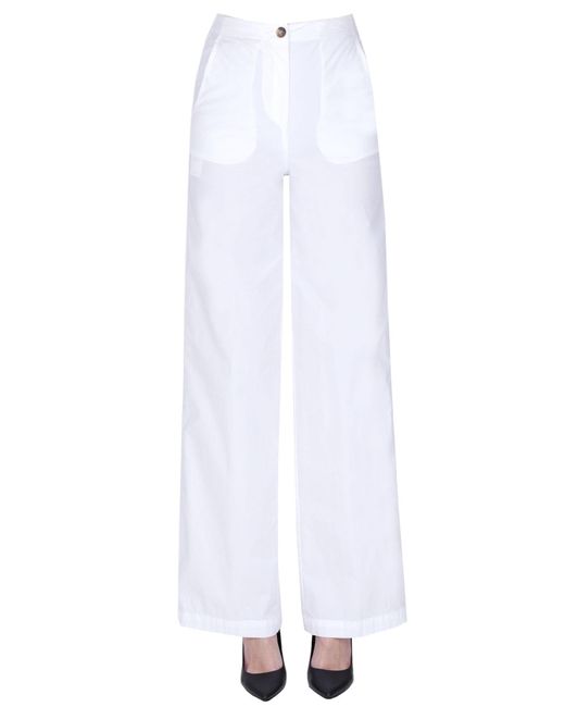 Pantaloni ampi in cotone di Kiltie in White