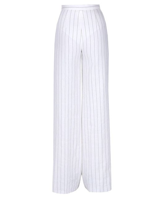 Max Mara Studio White Maratea Pinstriped Trousers