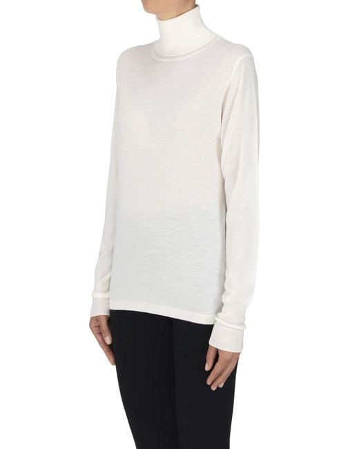 Aspesi White Turtleneck Pullover