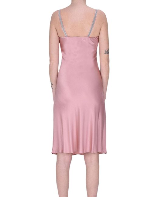 Antonelli Pink Satin Slip Dress