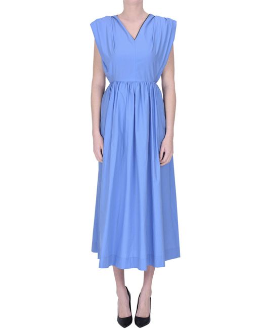 Fabiana Filippi Blue Cotton Midi Dress