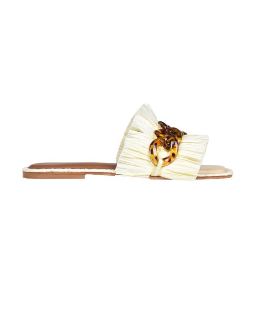 The Sienna Raffia Slide