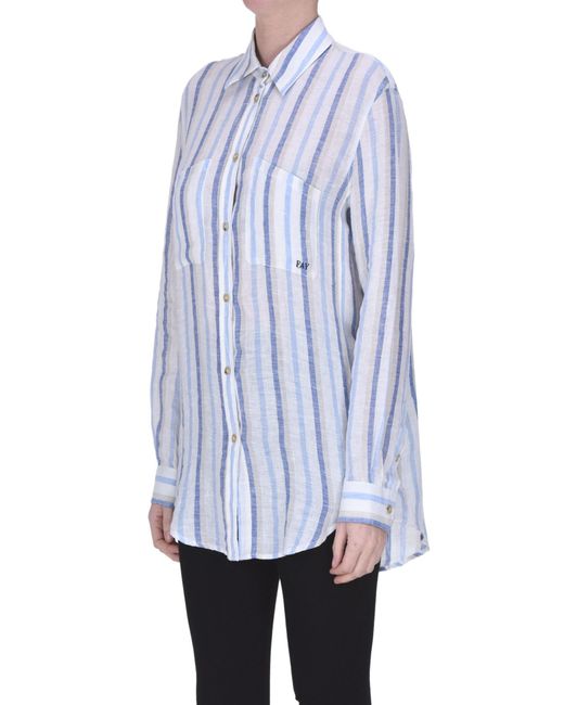 Fay White Striped Linen Shirt