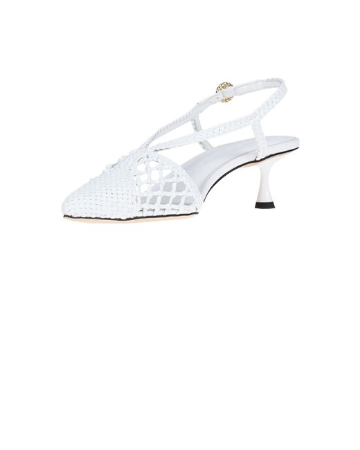 STUDIO AMELIA White Lexus Slingback Pumps