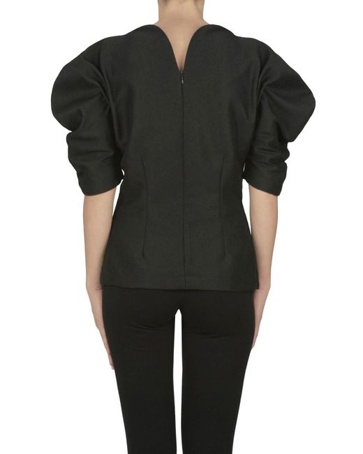 D'Estree Black Janet Crepè Top