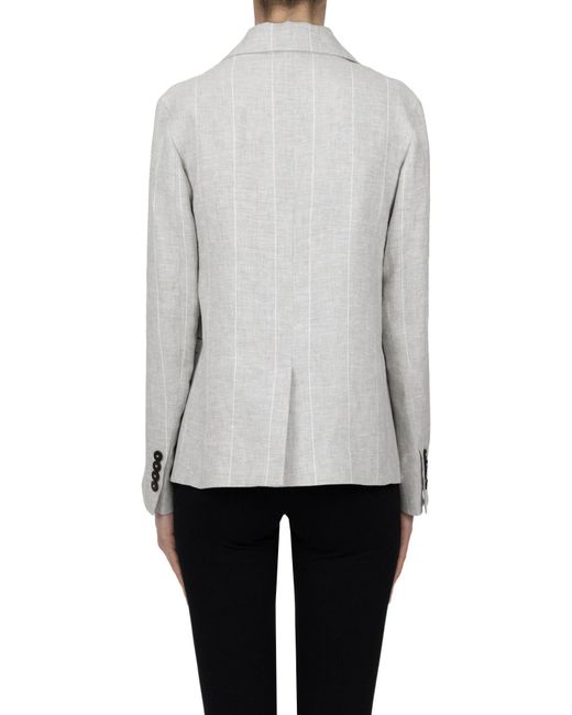 Slowear Gray Pinstriped Blazer