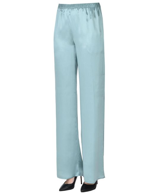 Antonelli Blue Silk Trousers