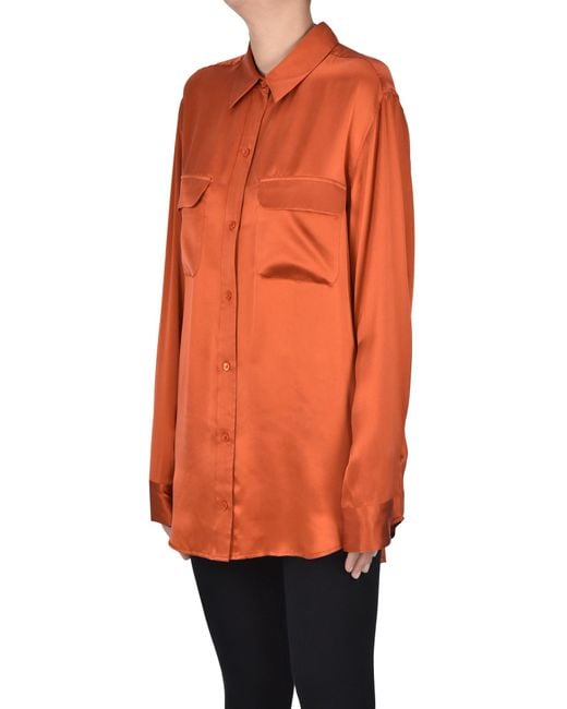 Equipment Orange Silk Shirt