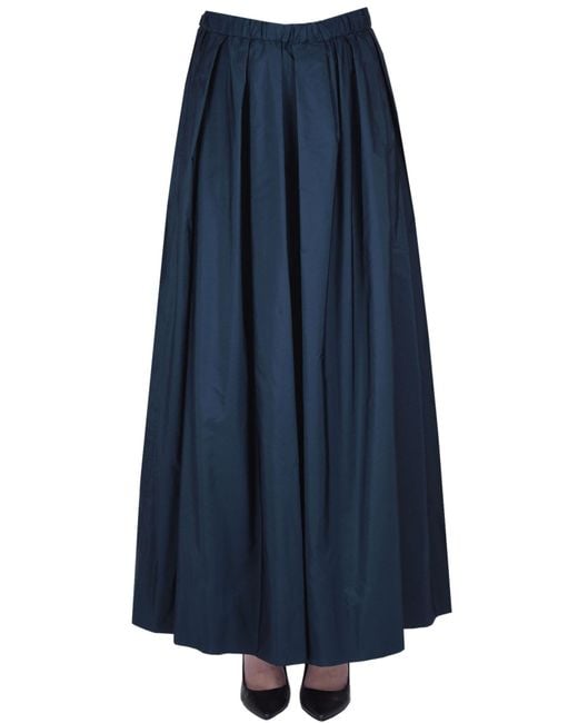 Max Mara Blue Tripoli Taffetà Skirt