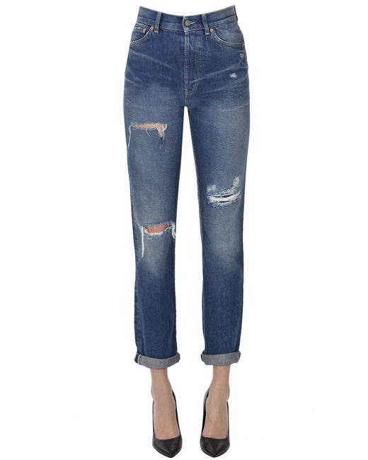 Jeans Nina destroyed di Dondup in Blue