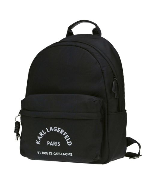 Karl Lagerfeld Black Rue St Guillame Nylon Backpack